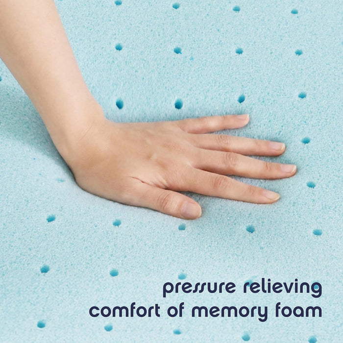 1.5 Inch Ventilated Memory Foam Mattress Topper, Cooling Gel Infusion, CertiPUR-US Certified, Dorm Essentials, Full