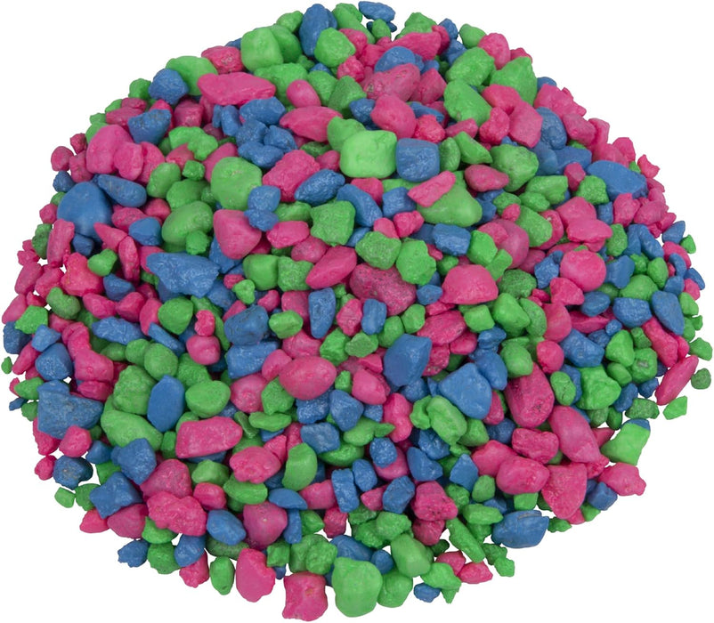Aquarium Gravel, Pink/Green/Blue Mix, Complements Tanks, 5 Pounds