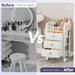 Rolling Makeup Organizer Cart - Under Desk Vanity Makeup Storage with 3 Non-woven Drawers, Nail Cart Organizer Cosmetic Display Cases Cabinet for Skin Care Perfume Nail Polish Brush Hair Tool