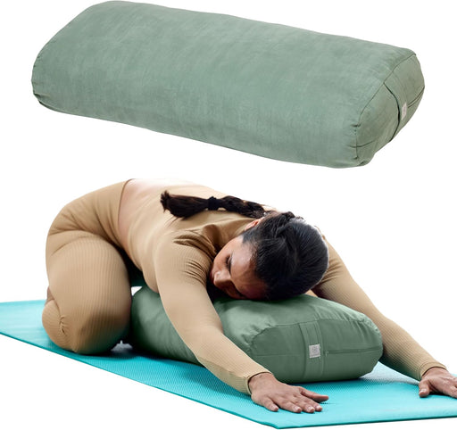 Gaiam Yoga Bolster Pillow, Supportive Cushion for Restorative Yoga