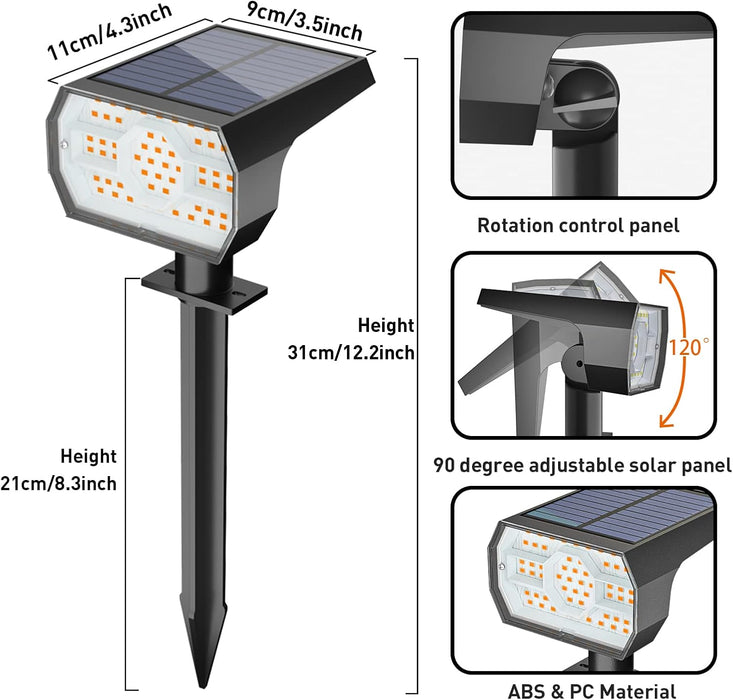 Solar Lights Outdoor Waterproof - 6 Pack (Warm White)