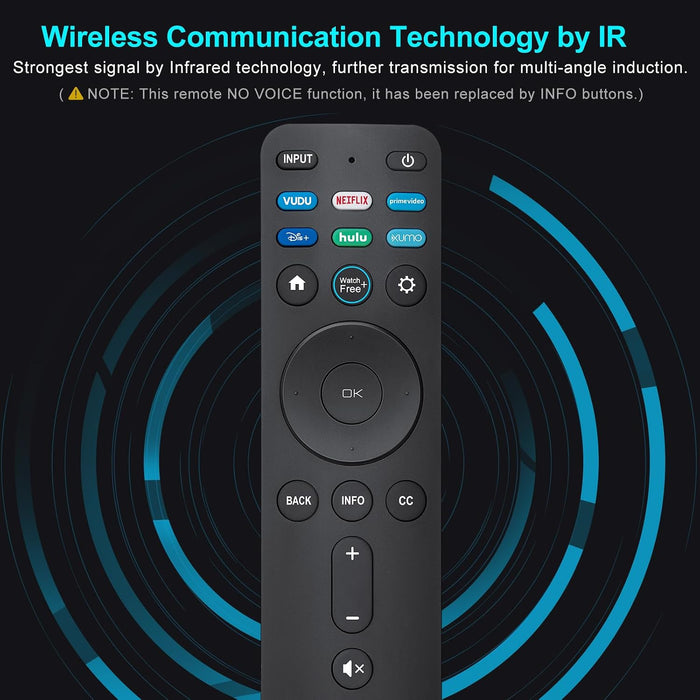 Universal Remote Replacement XRT260 for All VIZIO Smart TV Smartcast 4K P-Series V-Series D-Series M-Series XRT136 XRT140, with Buttons for Netflix Disney Prime Video Hulu (No Voice Function)