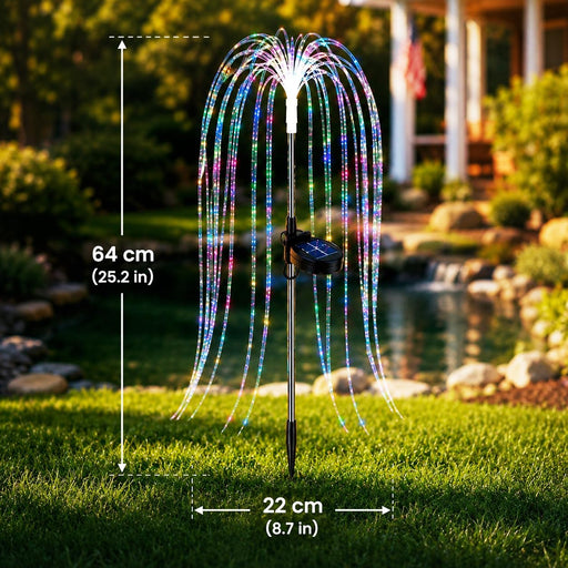 2 Pack Solar Willow Branch Garden Stake Lights 120 LEDs Multicolored