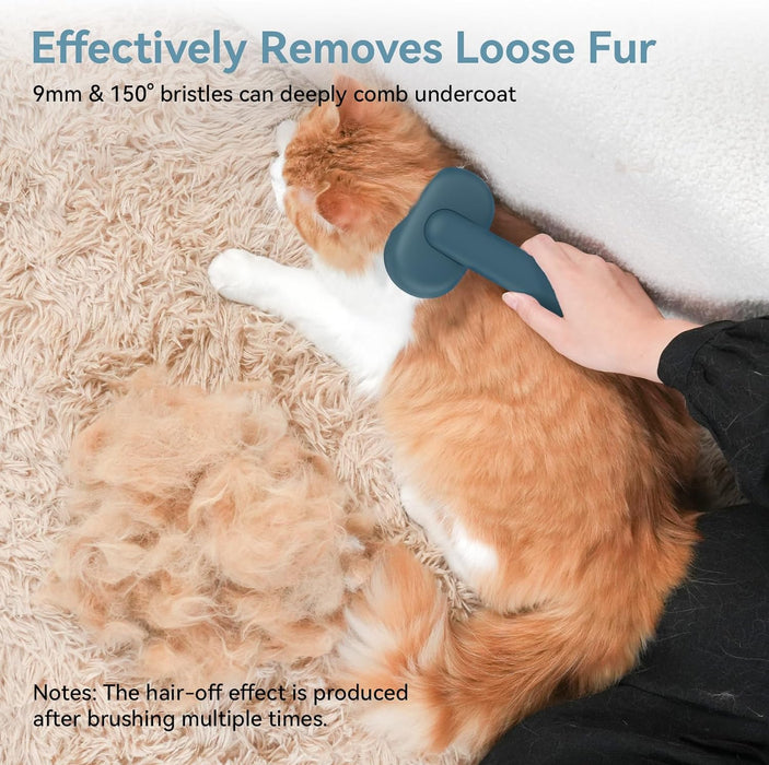 Skin Friendly Self-Cleaning Slicker Brush for Dogs & Cats, Gentle Pet Grooming Tool for Shedding & Deshedding, Efficient Hair Remover for Long & Short Haired Pets