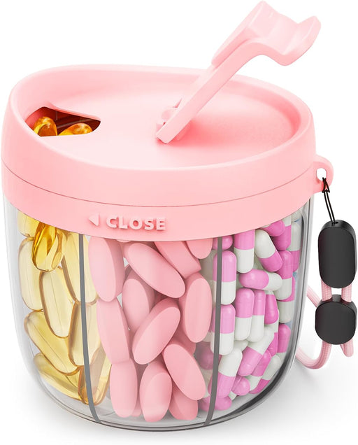 Cute Pill Dispenser with Anti-Mix Design, 7-Slot, BPA-Free, Patented