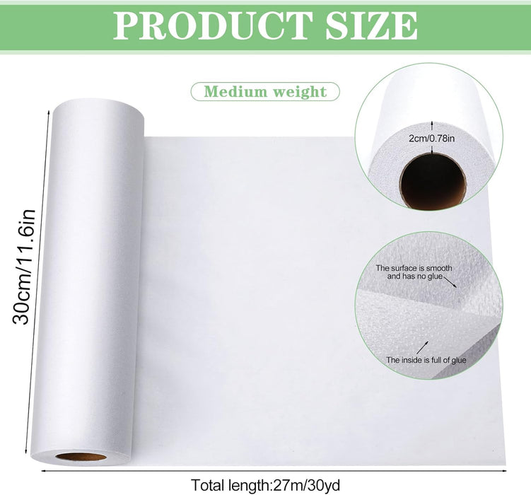 11.6"x30yd Medium Weight Fusible Interfacing for Sewing Iron on Interfacing