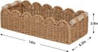 Scalloped Toilet Paper Storage Basket W/Handle for Home Decor