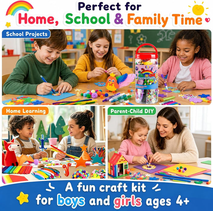 Arts and Crafts Supplies for Kids - Toddler DIY School Craft Set