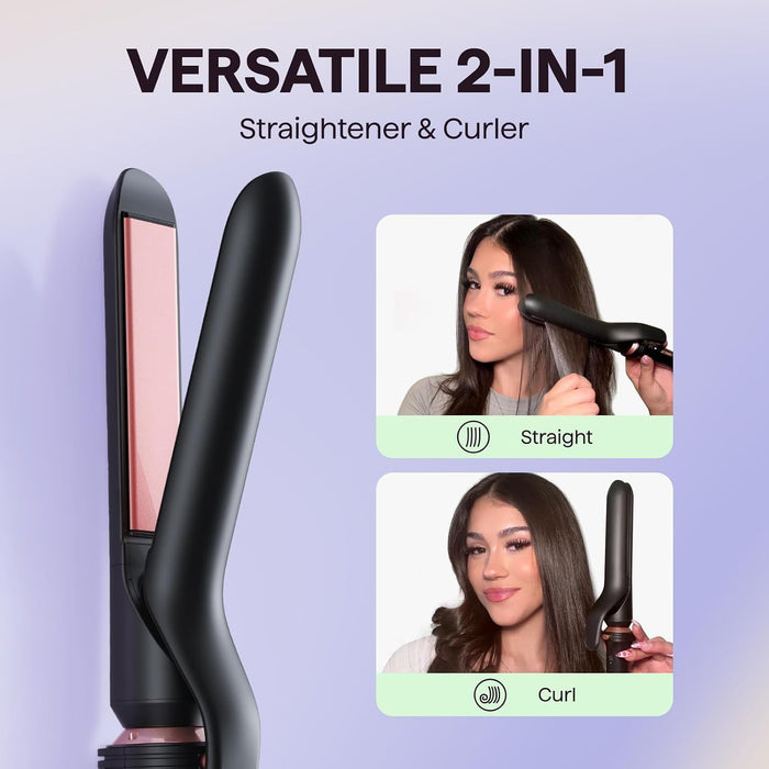 3 in 1 Curling Wand Set with Heated Round Brush, Versatile Styling