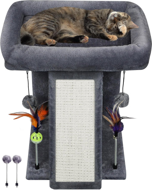 Cat Tree Tower with Cat Scratching Post for Indoor Cats, Activity Centre Climbing Tree with Scratching Board and Playful