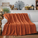 Rust Throw Blanket - Soft & Fluffy Fleece, Cute & Aesthetic, Perfect for Sofa, Couch, Chair, Bed, Living Room & Bedroom, All-Season Use, Plush & Cozy Decorative Blanket