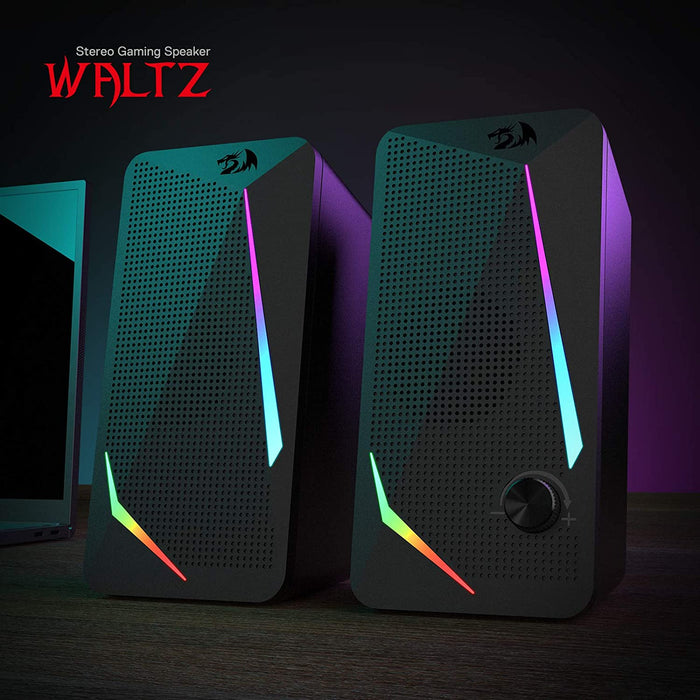GS510 RGB Wired Desktop Speakers, 2.0 Channel Stereo Sound, Black