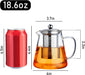 Glass Teapot Stovetop 18.6 OZ, Borosilicate Clear Tea Kettle with Removable 18/8 Stainless Steel Infuser, Teapot Bloomin