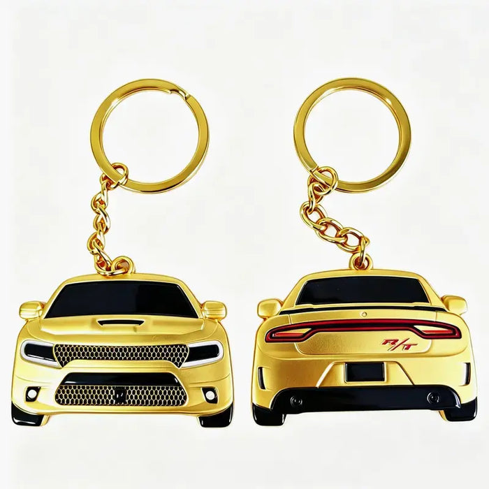 2-Sided Dodge Charger Keychain Key Ring - Automotive Car Exterior Decoration Accessory, Unique Gift for Car Enthusiasts