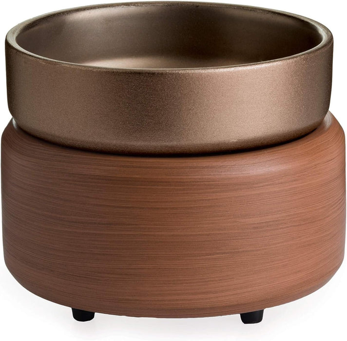 ETC 2-in-1 Candle and Fragrance Warmer for Warming Scented Candles or Wax Melts and Tarts with to Freshen Room, Pewter W