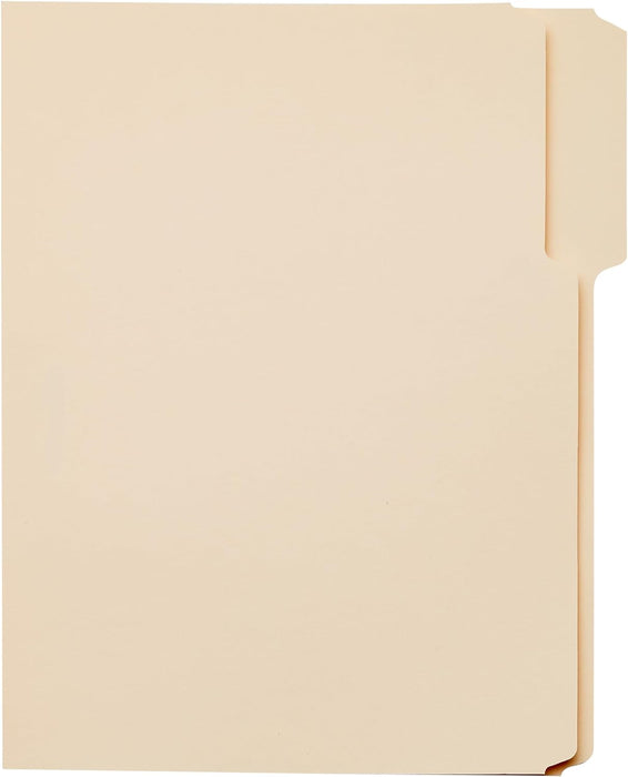 Sturdy File Folders with Reinforced Tabs for Filing and Organization, 1/3-Cut Tab, Assorted Positions, Letter Size, 8.5x11 inches, Manila, 100-Pack