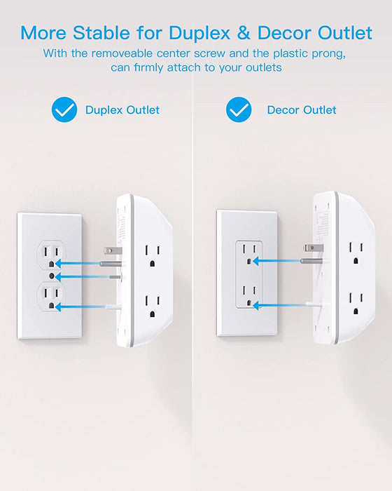 Outlet Extender with Night Light, Multi Plug Wall Outlet, Surge Protector