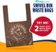 Swivel Bin & Rake Dog Pooper Scooper, Includes 2 Waste Bags