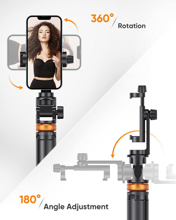 62" Phone Tripod, Tripod for iPhone & Selfie Stick with Remote