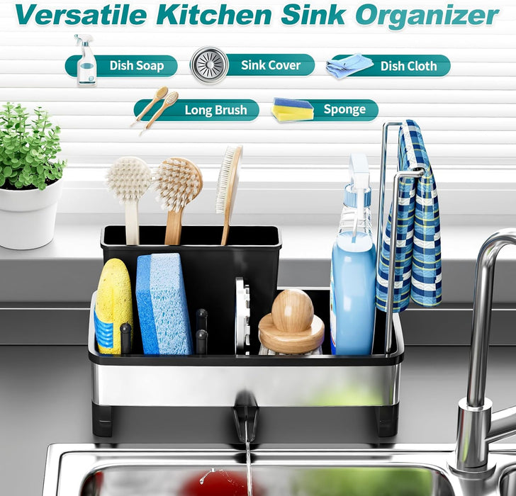 Stainless Steel Sink Caddy, Sponge Holder for Kitchen Sink 9.8″