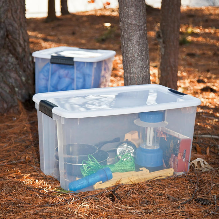 Ultra Latch Box with Lids for Home and Office, 70 Quart, 4-Pack