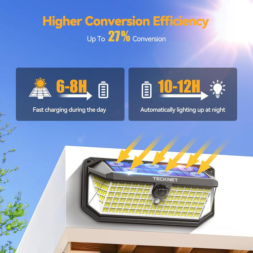 416 LED Solar Lights Outdoor Motion Sensor Waterproof 4200lm,2 Pack