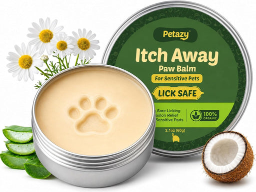Dog Paw Balm - Itch Away, Dry, Cracked Paws & Nose, Lick-Safe, 2.1oz