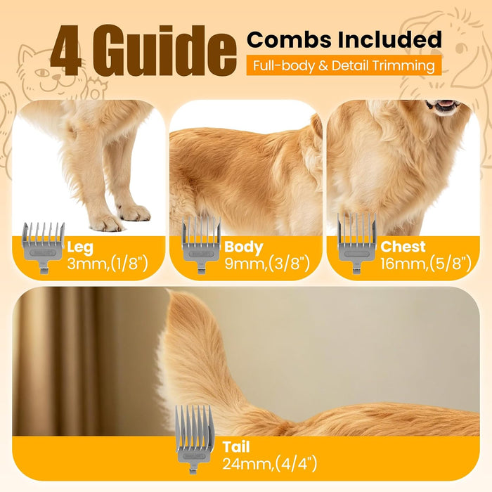 Dog Grooming Kit with Vacuum, 12000Pa Pet Electric Clipper & Cleaning Brush