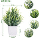 Fake Plants 4 Packs Small Artificial Plants Mini White Potted Greenery Bathroom Accessories Decorations for Desk Bathroom Office Home Room Kitchen Table Decor Indoor
