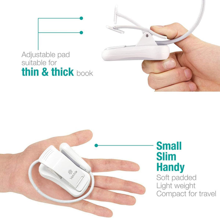 3000K Warm LED Rechargeable Book Light(Elegant White)