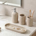 Bathroom Accessories Set,4 PCS Bathroom Organizer,Sand Stone Look,Beige