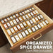 Bamboo Spice Drawer Organizer, (Need 3" Deep Drawer) Expandable 4 Tier Spices Rack for Cabinet, Kitchen Seasoning Storag