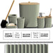Bathroom Accessories Set - Bathroom Set, Bathroom Accessory Set, Shower Curtain Set, Toilet Brush, Trash Can & Soap Dispenser - Sage Green - 20PC