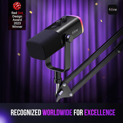 AmpliGame AM8T XLR/USB Gaming Microphone Set, Dynamic PC Mic