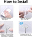 Adhesive Wall Hooks No Drill Clear Heavy Duty, 13LB Sticky 12 Pack