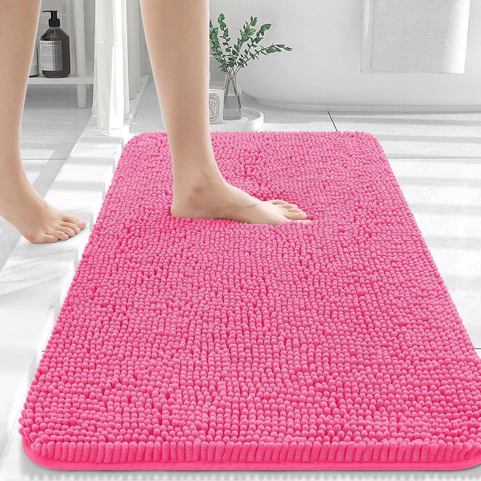 Bathroom Rugs 30X20, Extra Soft Absorbent Chenille Bath Rugs, Rubber Backing Quick Dry, Machine Washable Bath Mats for Bathroom Floor, Tub and Shower, Home Decor Accessories, Grey