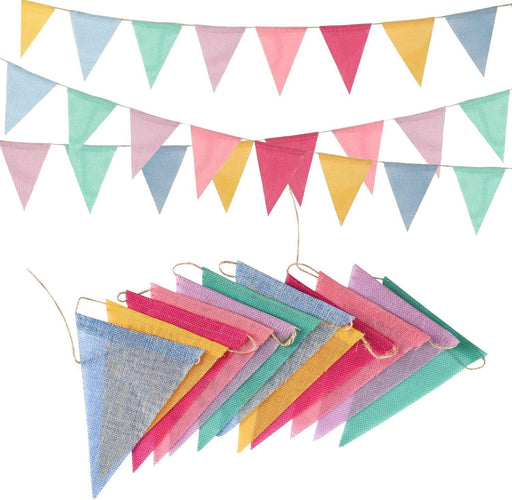 Pennant Banner Flags Pastel - Colorful Triangle Banners for Birthday Easter Classroom School Carnival Garland Outdoor Bu