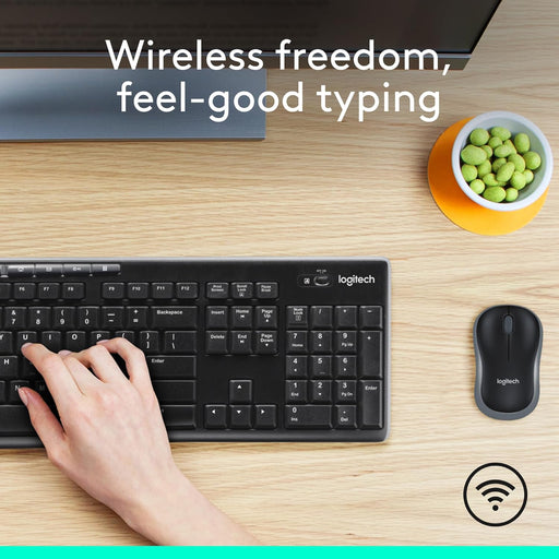 Logitech MK270 Full Size Wireless Keyboard and Mouse Combo - Black
