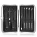 Tweezers Set for Men 9 Pcs Nail Clipper Kit with Case for Grooming