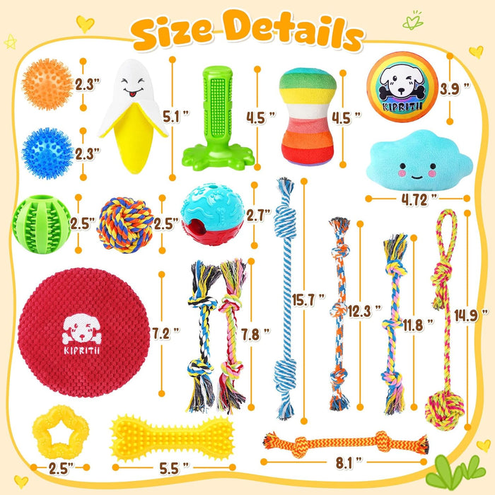 25 Pack Various Dog/Puppy Toys Set for Small & Medium Dogs