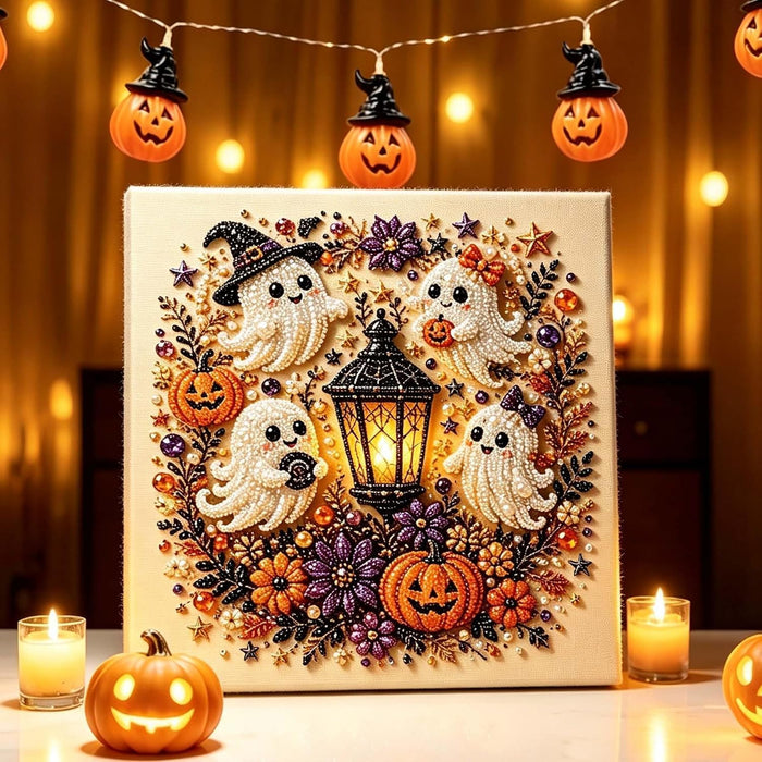 Halloween Ghost Pearl Diamond Art DIY Kit 3D Diamond Frameless (Ghost)