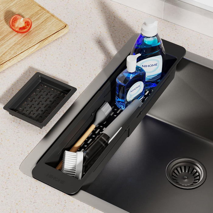 Extendable Kitchen Sink Caddy, Small Brush Sponge Storage Holder