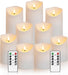 Flameless Candles with Remote, Battery Operated Flickering Flameless Candles, LED Candles with Timer 2/4/6/8H, with Realistic LED Candles Set of 9 (D3 x H 3" 4" 5" 6" 7") (White)