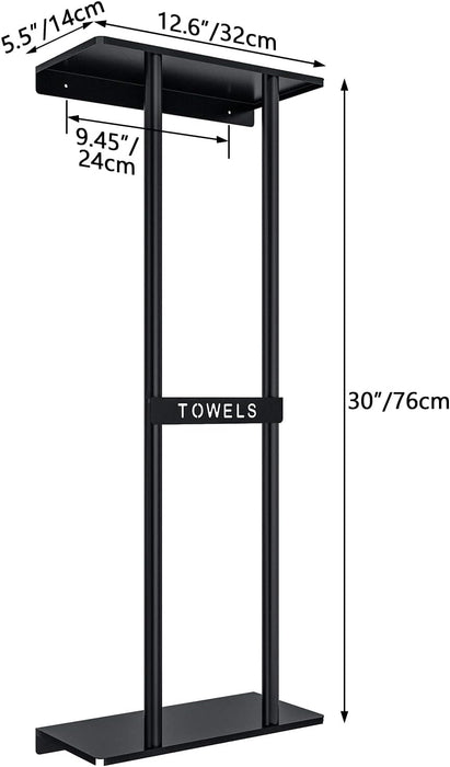 Towel Racks for Bathroom, Bathroom Towel Storage Wall Mounted 30 inch with Shelf Can Holds 6 Large Towels, Wall Towel Ra