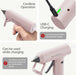 Cordless Hot Glue Gun W106s with Rechargeable 2Ah Pink