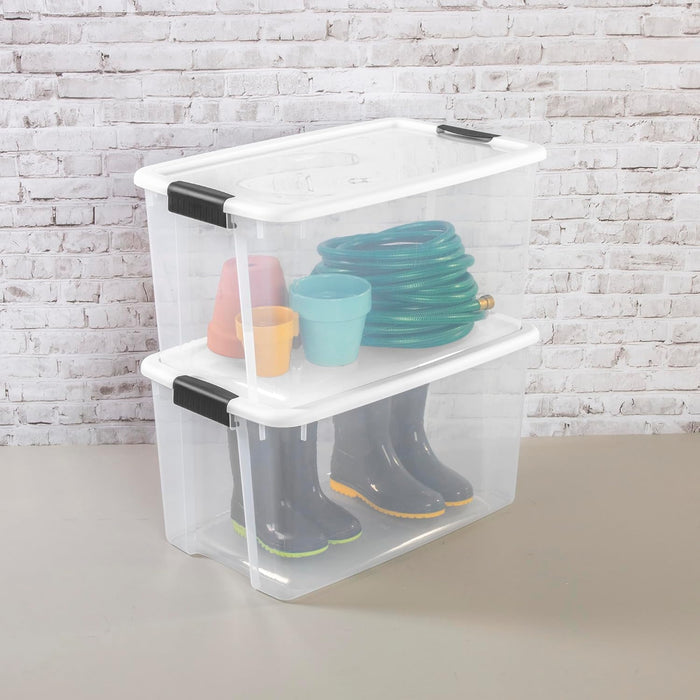 Ultra Latch Box with Lids for Home and Office, 70 Quart, 4-Pack