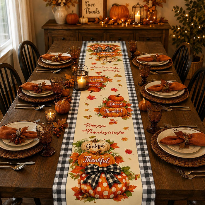 Thanksgiving Decorations - Happy Thanksgiving Table Runner | Thanks Giving Table Decor | Friendsgiving Party Decorations