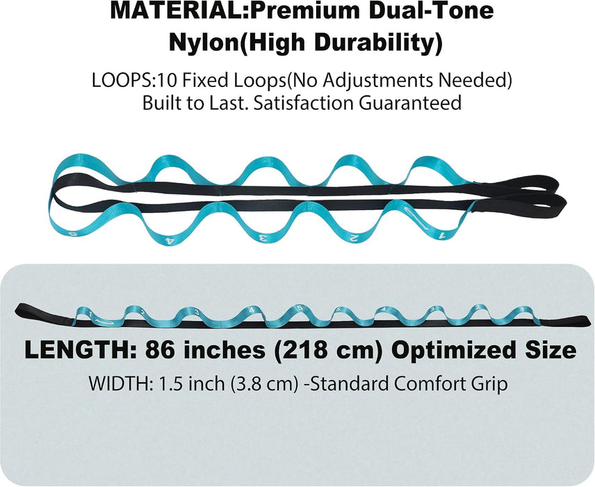 Stretching Strap with Loops for Physical Therapy,Knee,Calf,Back
