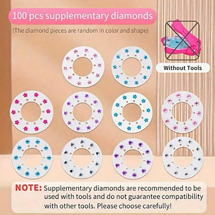 Girls Hair Braiding Diamond Drill Toy Glitter Stick-On Jewelry DIY Craft Set Princess Role Play Dress up Magical Gift