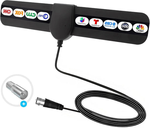 Digital Antenna for Smart TV Indoor,360°Reception,Support 4K 1080p, Antennas for Local Channels,Detachable Signal Amplifier-Signal Booster,10ft Coaxial HDTV Cable, Portable HD TV Antenna
